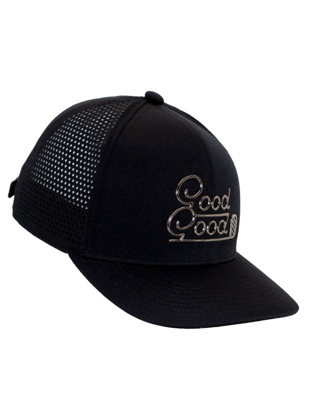 NWT Good Good Black Mesh Trucker Cap Silver Logo